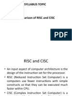Comparison of RISC and CISC: Syllabus Topic