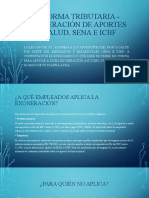 Reforma Tributaria - Exoneración de Aportes A Salud, SENA e ICBF