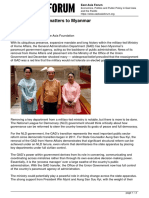 Why GAD Reform Matters To Myanmar: 24th August, 2019