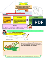 Tabla de proporcionalidad sobre alimentación de cuyes