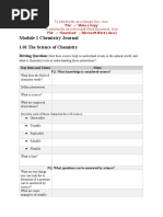 Module 1 Chemistry Journal