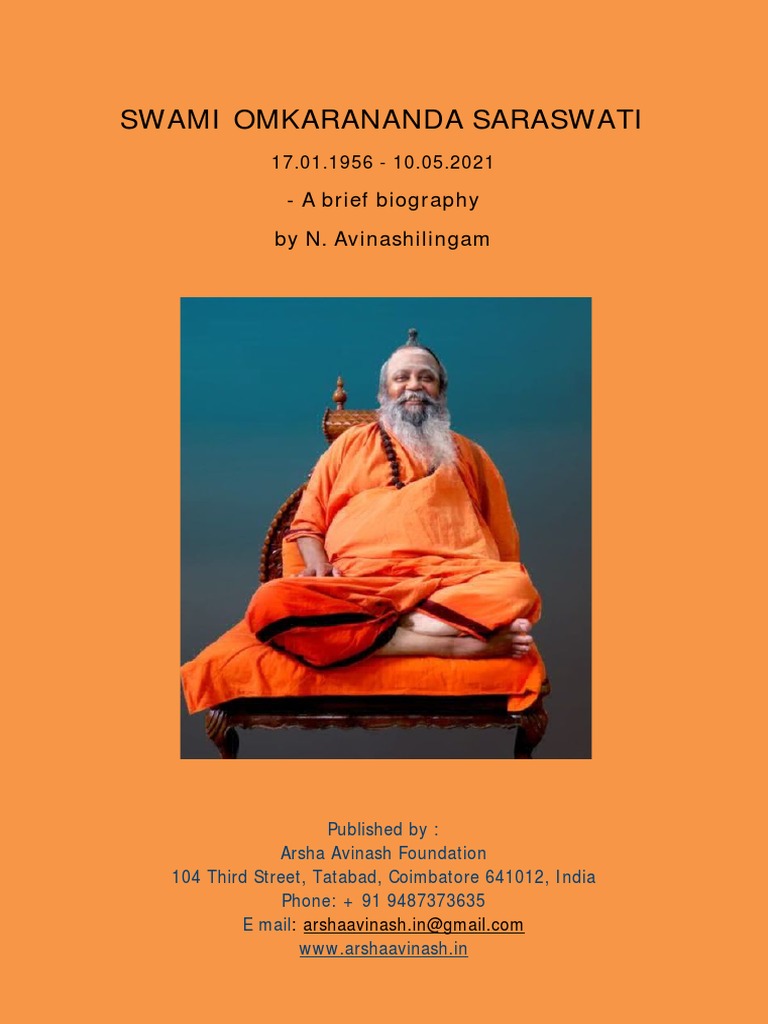 A Life Dedicated to Spiritual Knowledge: A Brief Biography of Swami ...