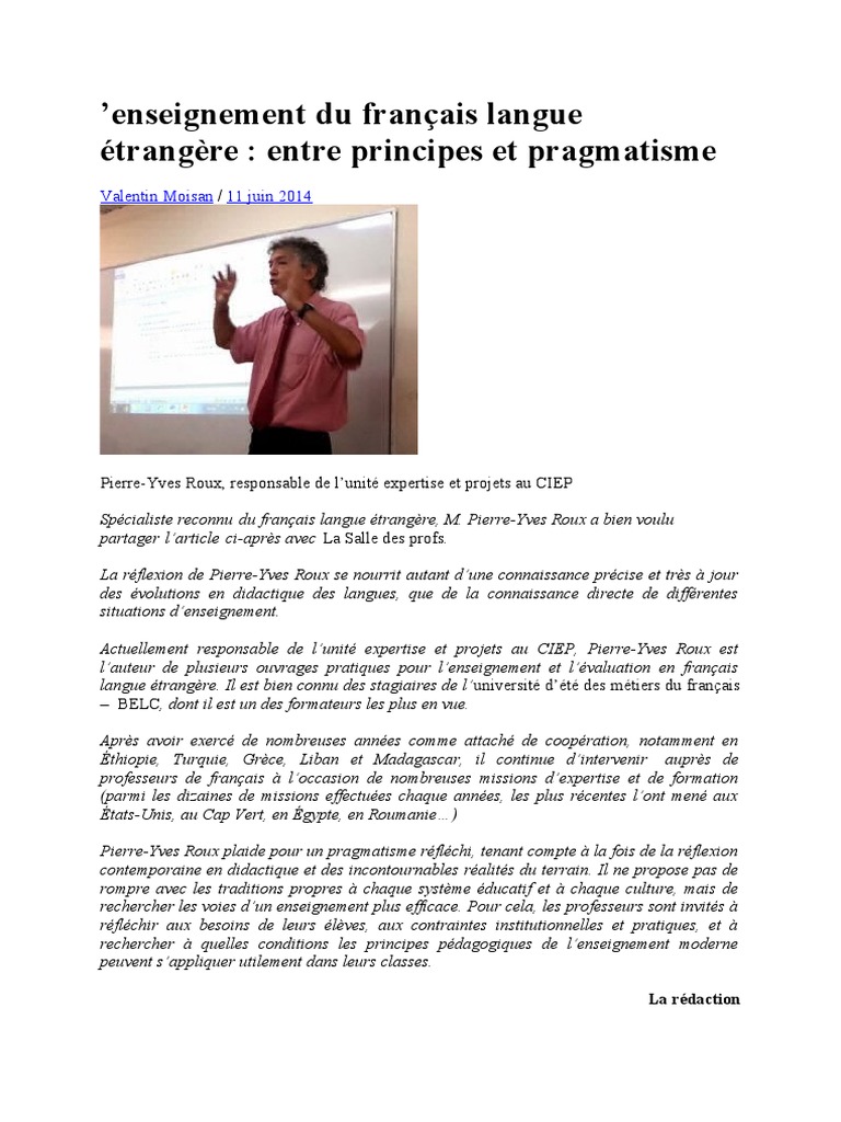 Enseignement Du Francais Langue Etranger | PDF | Pédagogie ...