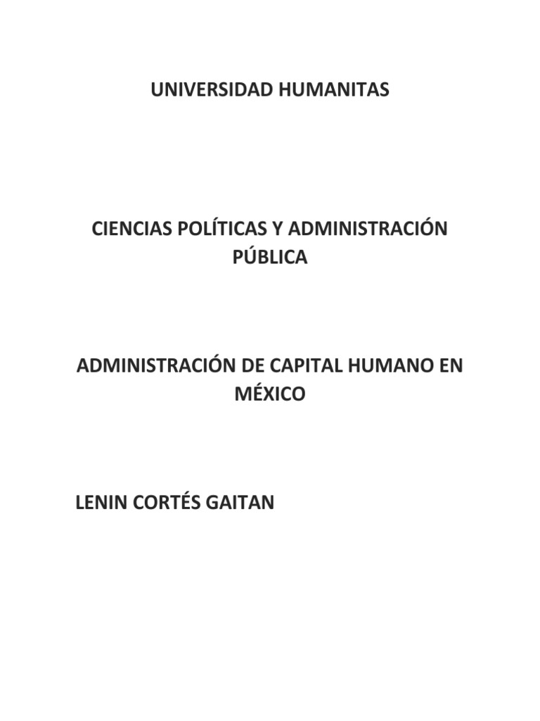 Administración de Capital Humano en México | PDF | Gestión de recursos