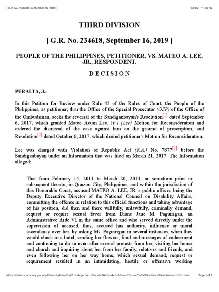 01 People vs. Lee PDF Statute Of Limitations Defamation