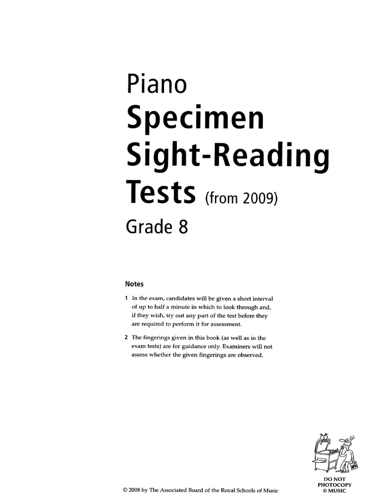 Grade 8 Piano Specimen Sight Reading Tests 2009 | PDF