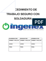 Procedimiento de Trabajo Seguro Con Soldadura