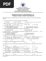 UNIFIED MATH 10 FIRST PERIODIC TEST With Answer Key | PDF | Sequence ...