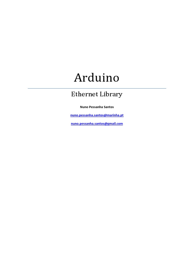 Arduino Ethernet Library Guide | PDF | Ip Address | Integer (Computer ...