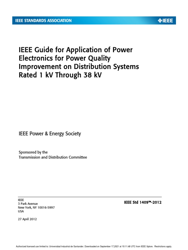 IEEE Guide For Application of Power Electronics For Power Quality ...