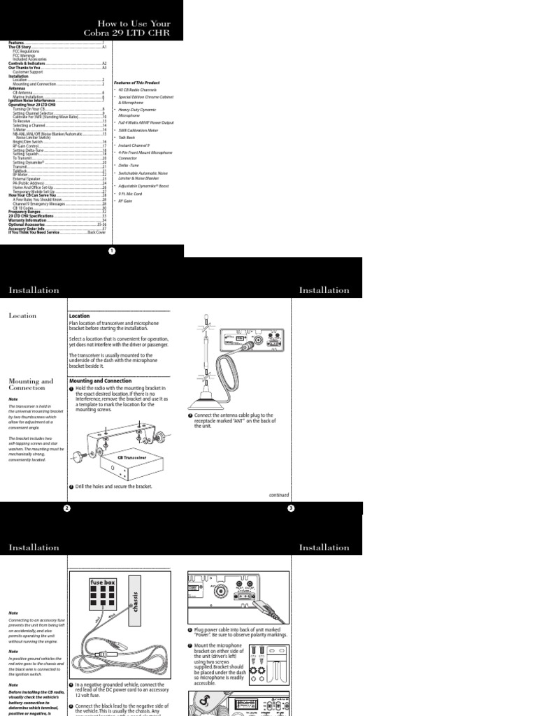 Cobra 29 LTD CHR Owners Manual Download Free PDF Loudspeaker