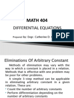 MATH 404-Presentation 2 - Elimination of Arbitrary Constant & Family of Curves