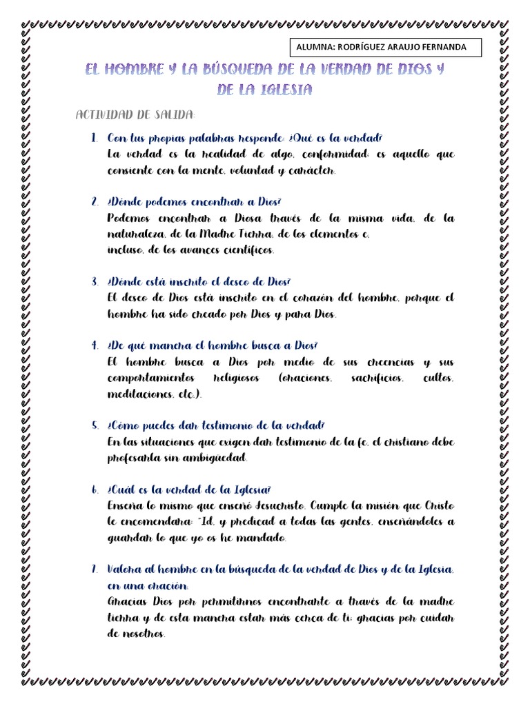 El Hombre y La Búsqueda de La Verdad de Dios y de La Iglesia ...