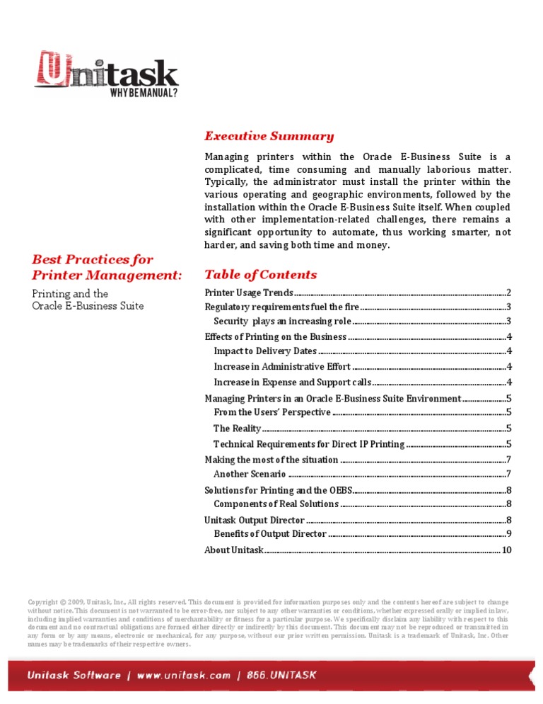 2011 Best Practices For Printer Management | PDF | Printer (Computing ...