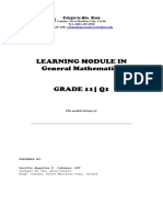 Learning Module in General Mathematics: Colegio de Sta. Rosa