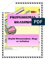 Professional Readings: (Deped Memorandum, Blogs or Articles)