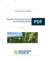 Organic Feed Grade Grain and Dairy Gross Margin Report - AgriGrowth Tasmania DPIPWE