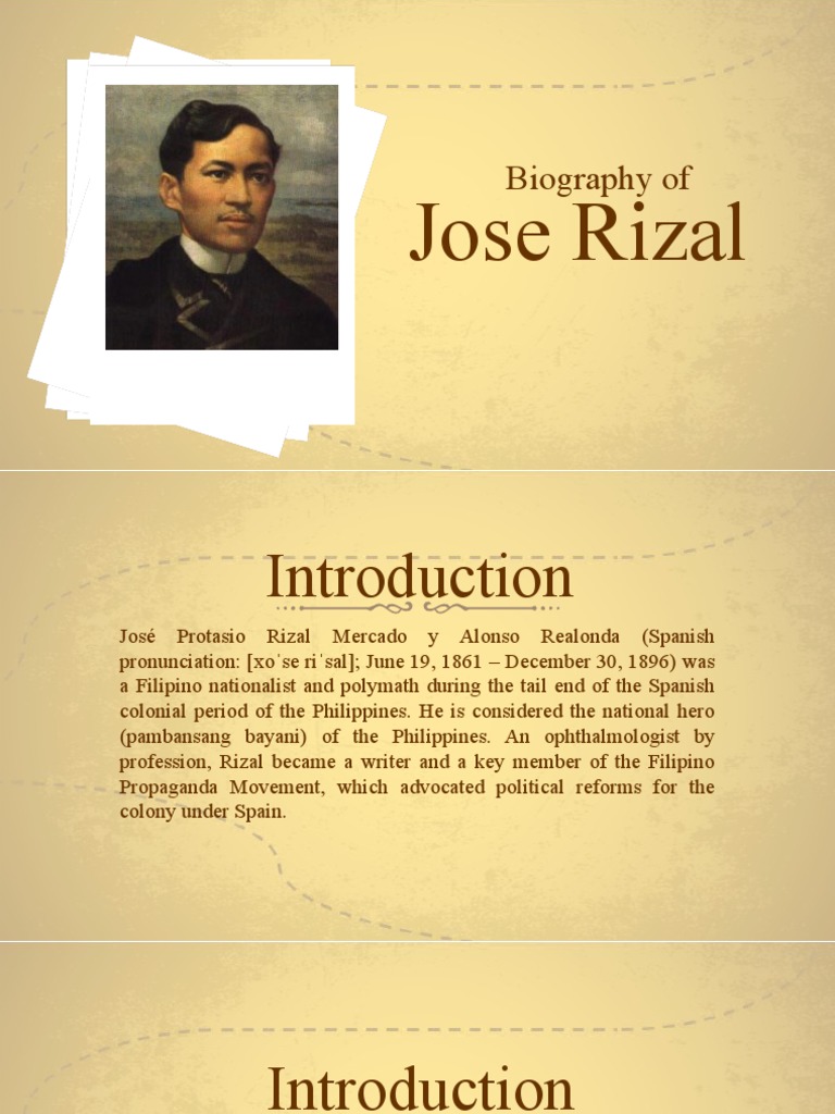 The Biography of Jose Rizal (English) | PDF | Philippines