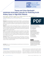 Effectiveness of Plasma and Urine Neutrophil Gelatinase-Associated Lipocalin For Predicting Acute Kidney Injury in High-Risk Patients