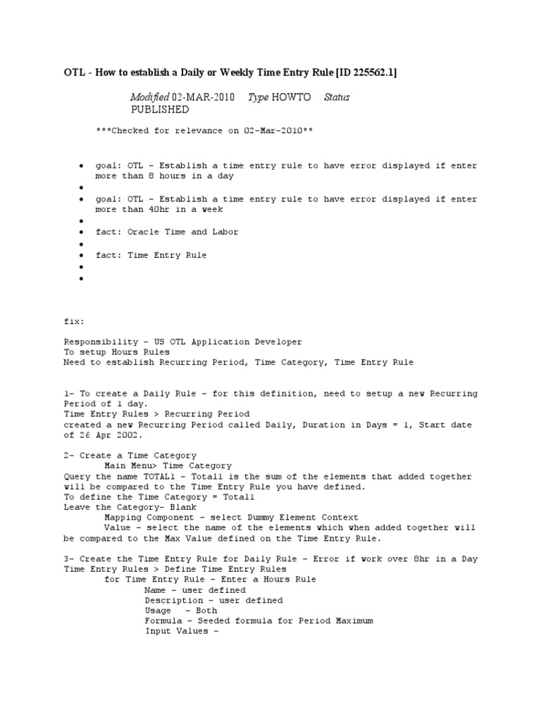 How To Establish A Daily or Weekly Entry Rule | PDF | Computing ...