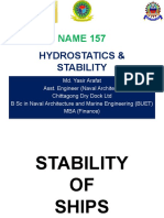 NAME 157: Hydrostatics & Stability