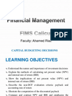 Faculty: Ahamed Riaz: Capital Budgeting Decisions
