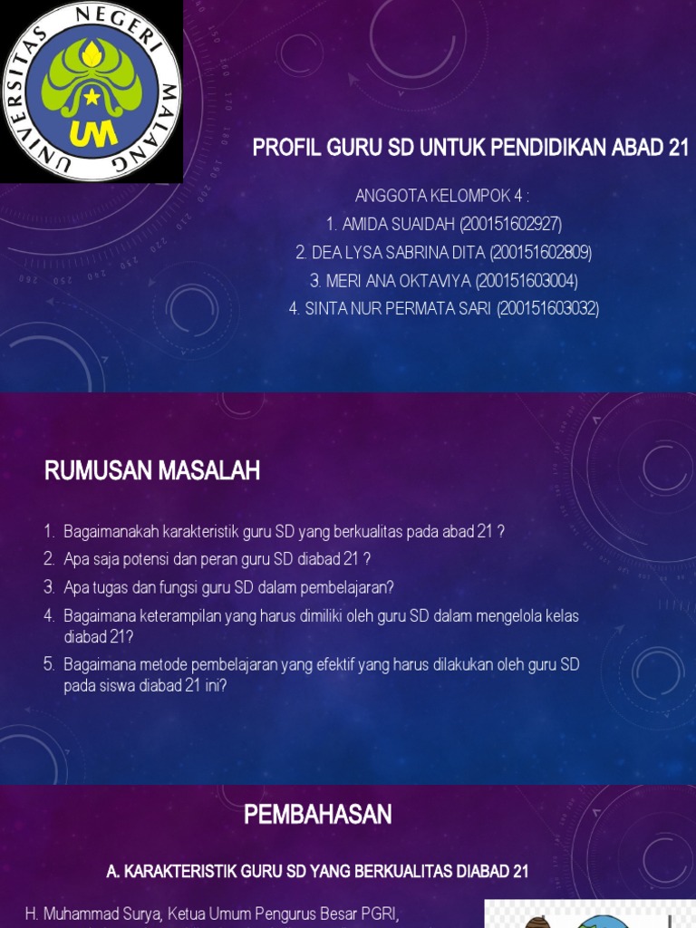 Kelompok 4 Profil Guru Sd Untuk Pendidikan Abad 21 Pdf