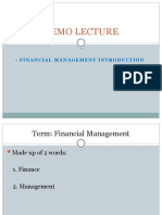 Demo Lecture: Financial Management