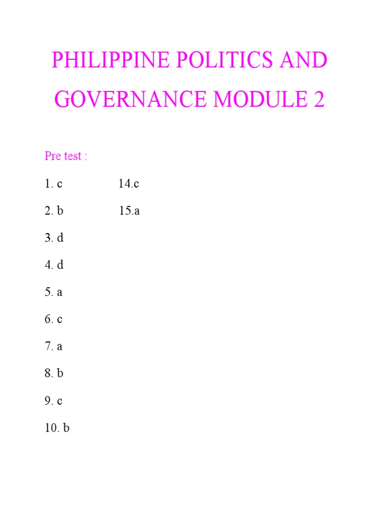 Philippine Politics and Governance Module 2 | Download Free PDF ...