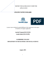 Online Notice Board: Project Report For Bachelor of Computer Application