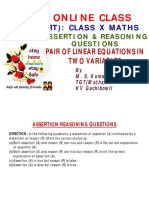Maths X Assertion Reasoning Chapter 03