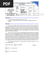 Experiment 1 Addition of Vectors - LABORATORY REPORT SHEET