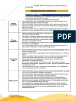 Sample Behavioural Interview Questions