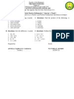 Learning Activity Sheet in Mathematics 7, Quarter 1, Week 3: Department of Education