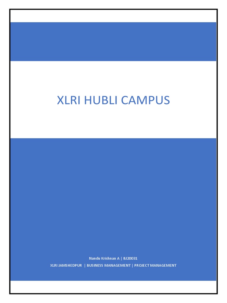 Xlri Hubli Campus Nandu Krishnan A BJ20031 Xlri Jamshedpur