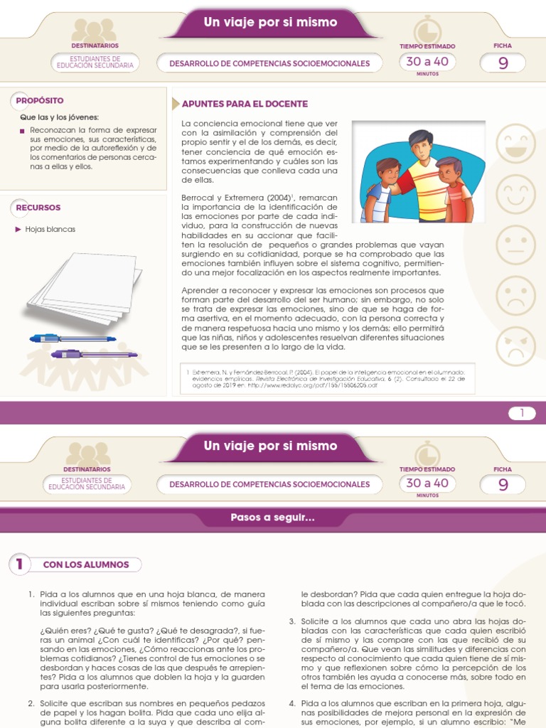 Autoconocimiento y emociones en jóvenes | PDF | Las emociones | Ciencia ...