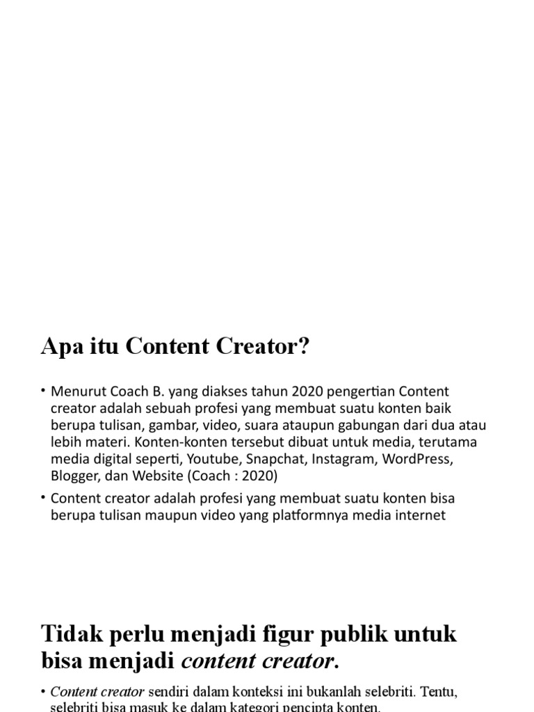 Definisi dan Peran Content Creator | PDF