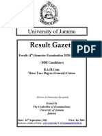 Result Gazette: University of Jammu