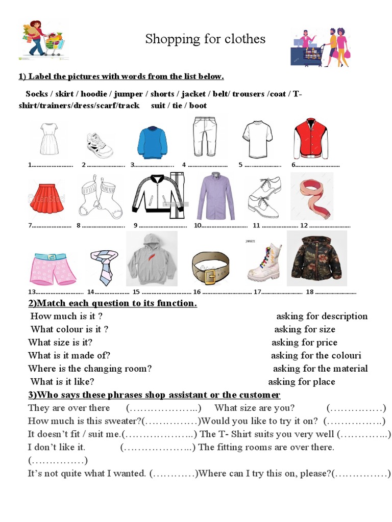 Clothing Shopping Dialogue Guide | PDF | Clothing | Softlines (Retail)
