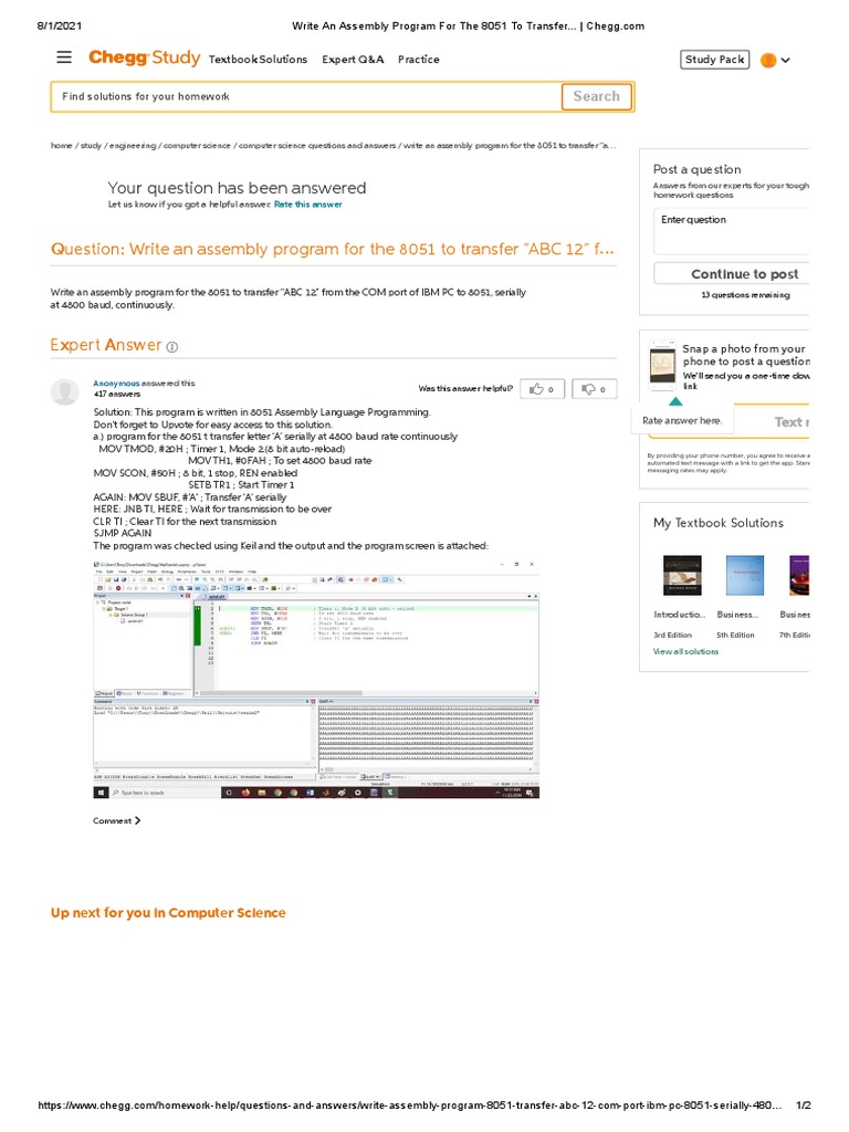 Your Question Has Been Answered: Question: Write An Assembly Program ...