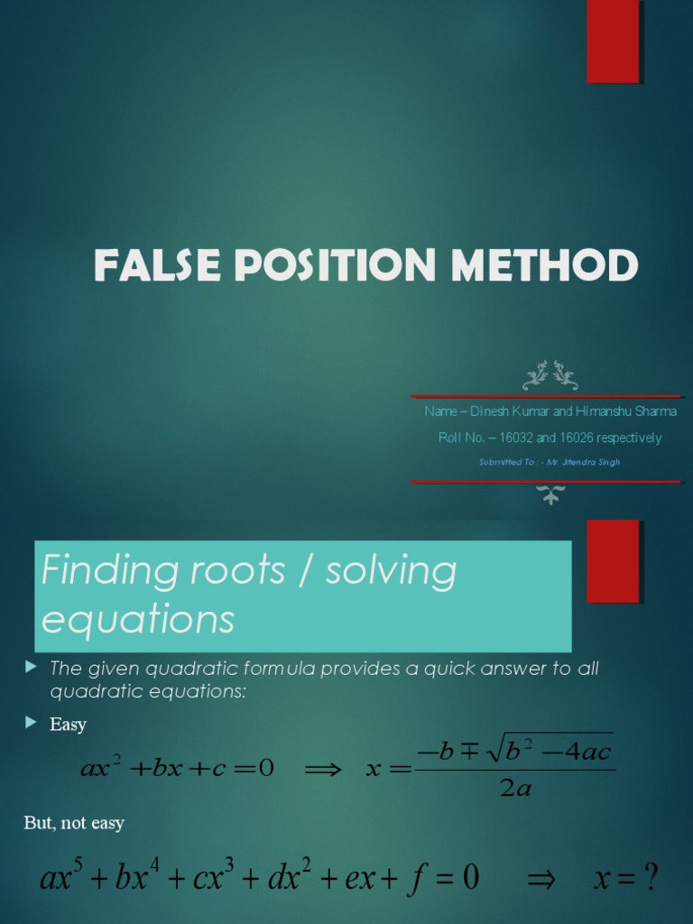 What Is The Falseposition Method? – VXNE