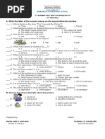 1 Summative Test in English Iii (1 Quarter) A. Write The Letter of The Correct Answer On The Space Before The Number