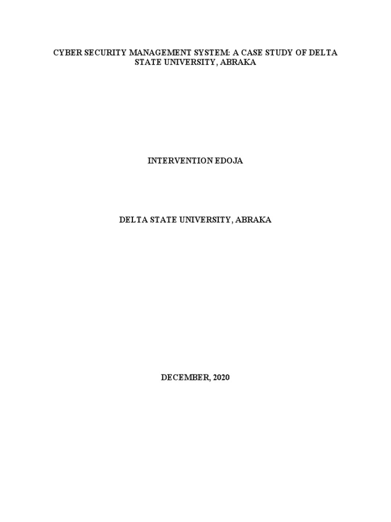 Cyber Security Management System Case Study | PDF | Information ...