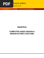 Course Outline: MANF9543 Computer Aided Design & Manufacture (Cad/Cam)