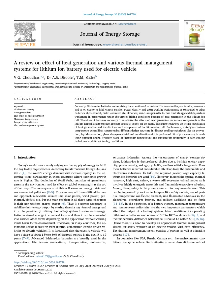 Journal of Energy Storage: Sciencedirect | PDF | Lithium Ion Battery ...