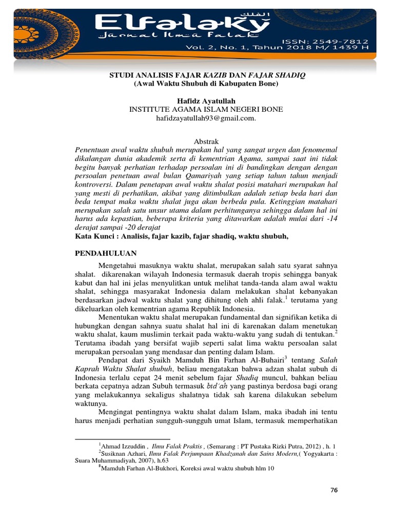 Studi Analisis Fajar Kazib Dan Fajar Shadiq | PDF
