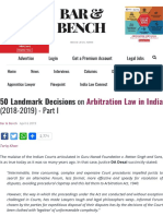 50 Landmark Decisions On Arbitration Law in India in 2018-2019