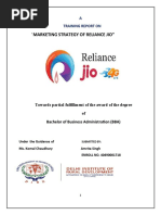 ' Marketing Strategy of Reliance Jio": A Training Report On