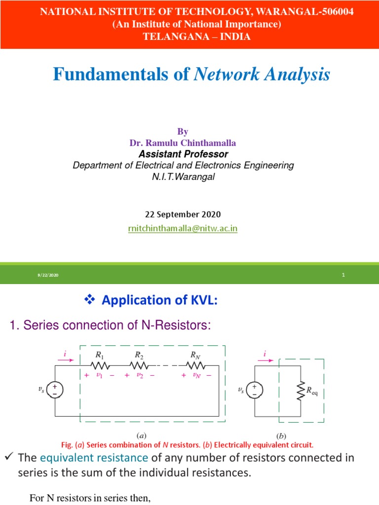 EE256 - Network Analysis - Lec-4 & 5 | PDF | Series And Parallel ...