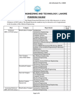 Positions Vacant: University of Engineering and Technology, Lahore